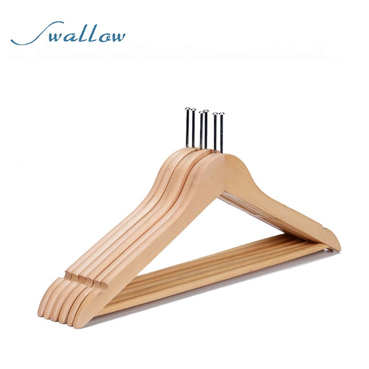 Clothes Store Hotel High Quality Wooden Anti-Theft Hanger with Security Ring - Swallow